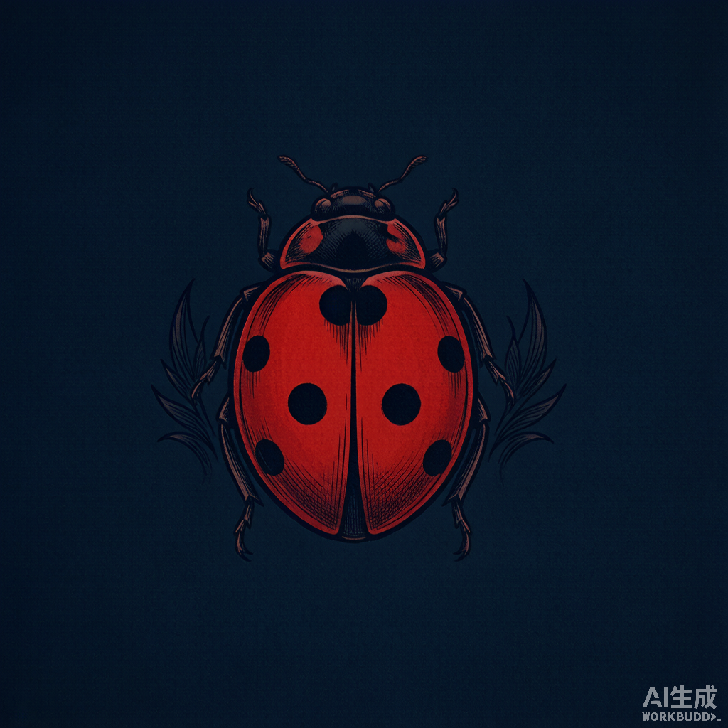Ladybug tattoo design — line art reference